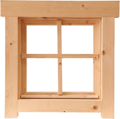 WOLFF FINNHAUS Einzelfenster »Tanja 34«, Leimholz, naturbelassen, für Gartenhäuser - braun