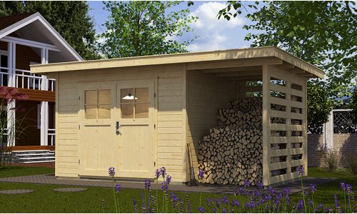 Thumbnail - WEKA Gartenhaus »179 A Gr.1«, Holz, BxHxT: 430 x 224 x 241 cm (Außenmaße inkl. Dachüberstand) - beige