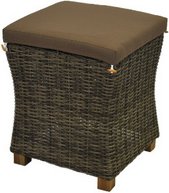 MERXX Hocker »Toskana«, BxHxT: 66 x 46 x 66 cm, Aluminium/Kunststoffgeflecht/Akazienholz - beige