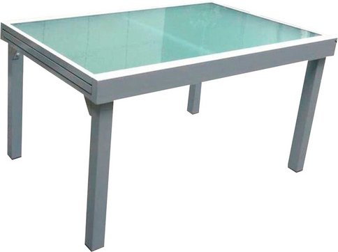GARDEN PLEASURE Ausziehtisch »LOLA«, BxL: 90 x 180 cm, Glas - grau