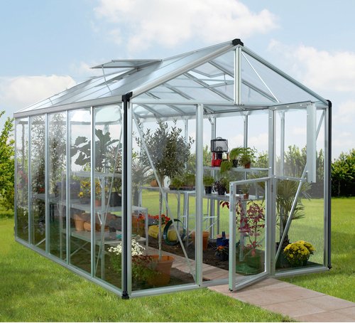 VITAVIA Gewächshaus »Zeus Plus 10000«, BxHxL: 195 x 197 x 131 cm - silberfarben