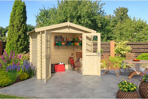 LASITA MAJA Gartenhaus »Ingo«, BxHxT: 262,1 x 222,3 x 195 cm (Außenmaße inkl. Dachüberstand), Holz - beige