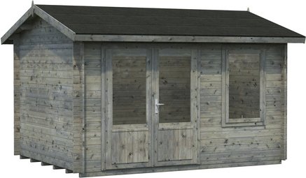 Thumbnail - PALMAKO Blockbohlenhaus »Iris«, Holz, BxHxT: 404 x 249 x 276 cm (Außenmaße inkl. Dachüberstand) - grau