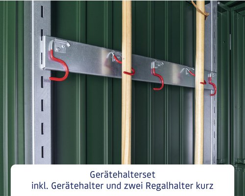Ecostar Gerätehalter, Breite: 67,4 cm, Metall/Aluminium, für Gerätehaus - silberfarben