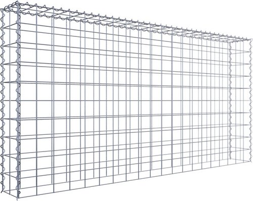 Gabiona Gabione, silbergrau, Maschenweite 10 cm x 10 cm, Spirale - silberfarben