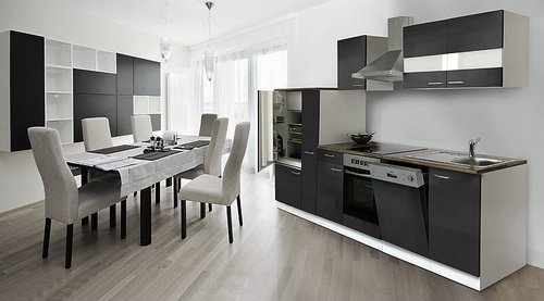 RESPEKTA Küchenblock »Malia«, mit E-Geräten, Gesamtbreite: 310 cm - grau