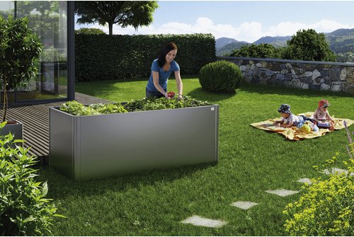 Thumbnail - BIOHORT Hochbeet, BxHxL: 201 x 77 x 102 cm, Stahlblech - grau
