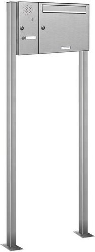 AL BRIEFKASTENSYSTEME Briefkasten, Parteien: 1, Freistehend, BxHxT: 61,1 x 150 x 11,6 cm - silberfarben