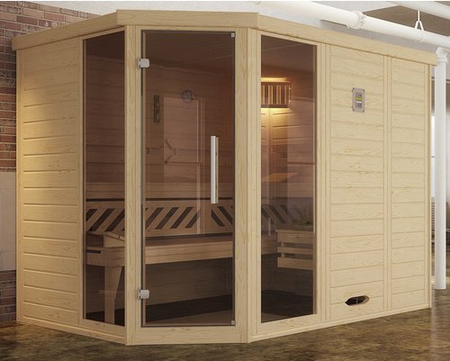 WEKA Ecksauna »Kemi Eck 2«, ohne Ofen, BxHxT: 245 x 199 x 195 cm - beige