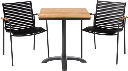 Cinas Gartenmöbelset »Mood«, 2 Sitzplätze, Teakholz, 3-teilig - schwarz