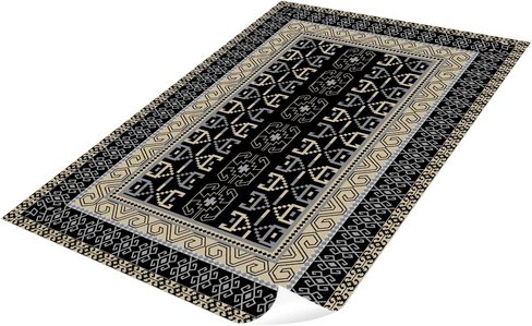 mySPOTTI Vinyl Teppich »Nat«, BxL:203 cm x 136 cm, beige|schwarz