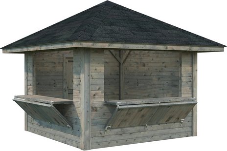 PALMAKO Marktstand »Bianca Set 105«, B x H x L: 300 x 319 x 300 cm, Grau, tauchgrundiert