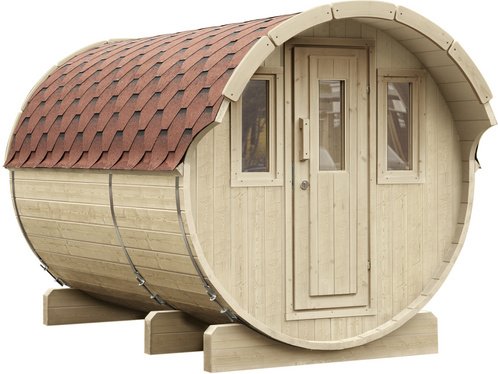 WOLFF FINNHAUS Fasssauna »Basic«, Fichtenholz, beige, 6 Personen