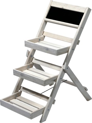 Thumbnail - DOBAR Pflanzentreppe, BxHxL: 38,5 cm x 69 cm x 49,5 cm, Holz - weiss