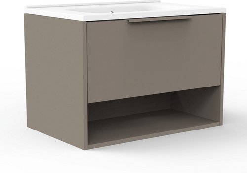 FACKELMANN Badmöbel-Set »B.Paris«, Gussmarmorbecken, Cubanit Grau