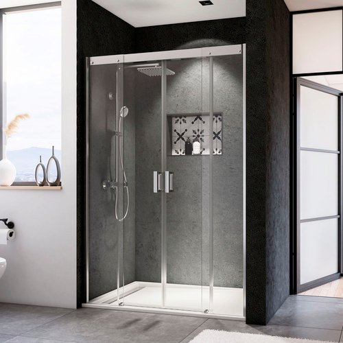 BREUER Duschtür »Panorama«, Schiebetür, BxH: 140 x 200 cm - silberfarben