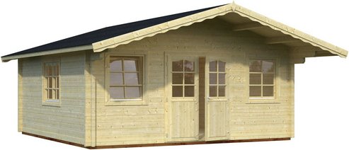 PALMAKO Blockbohlenhaus »Helena«, Holz, BxHxT: 608 x 290 x 672 cm (Außenmaße inkl. Dachüberstand) - braun