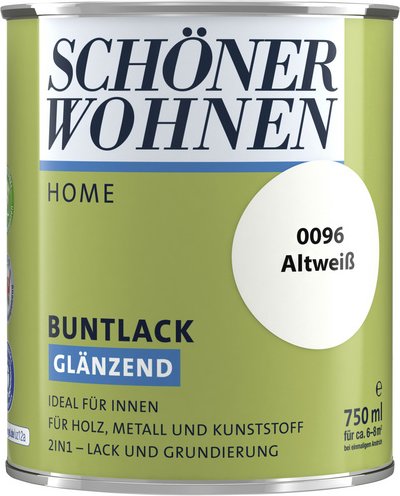 SCHÖNER WOHNEN FARBE Buntlack, altweiß , glänzend - weiss