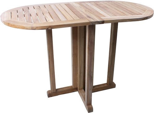 GARDEN PLEASURE Balkontisch »Solo«, mit Teakholz-Tischplatte, BxTxH: 120 x 60 x 75 cm - braun