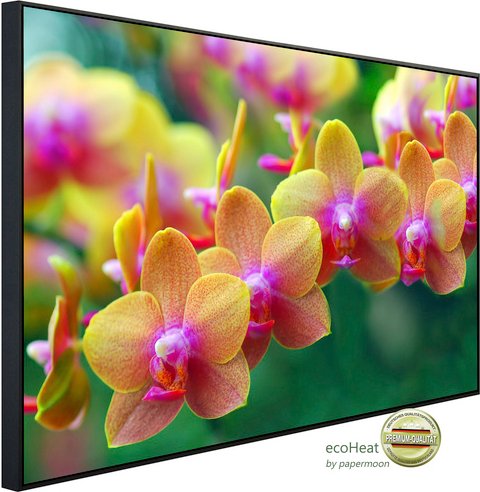 papermoon Infrarotheizung »EcoHeat - Goldene Orchideen«, Matt-Effekt - bunt