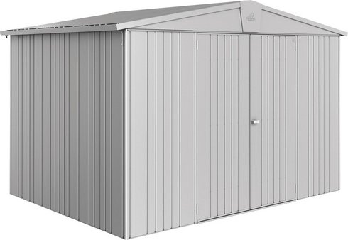 BIOHORT Gerätehaus »Europa«, Metall, BxHxT: 316 x 209 x 228 cm (Außenmaße inkl. Dachüberstand) - silberfarben