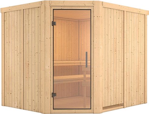 KARIBU Sauna »Haaspsalu«, für 4 Personen, ohne Ofen - beige