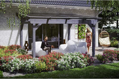 Thumbnail - SKANHOLZ Terrassenüberdachung »Sanremo«, Breite: 434 cm, Dach: Polycarbonat (PC), schiefergrau