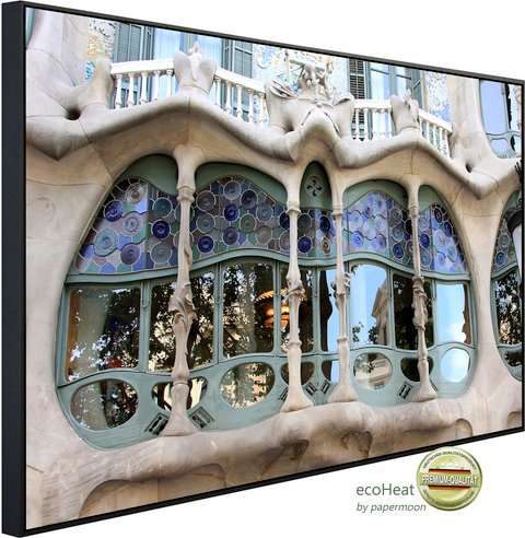 papermoon Infrarotheizung »EcoHeat - Abstraktes Haus«, Matt-Effekt - bunt