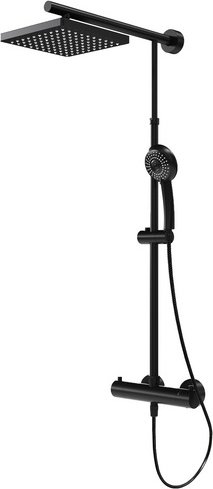 Thumbnail - SCHULTE Duschsystem »Black Style«, HxT: 155,4 x 43,4 cm, Messing, inkl. Thermostat - schwarz