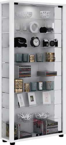 VCM Vitrine »Lumo Maxi«, BxH: 59 x 113 cm, Holzwerkstoff/Glas - weiss