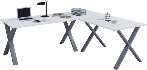 VCM Eck-Schreibtisch »Lona«, BxHxL: 50 x 76 x 160 cm - weiss