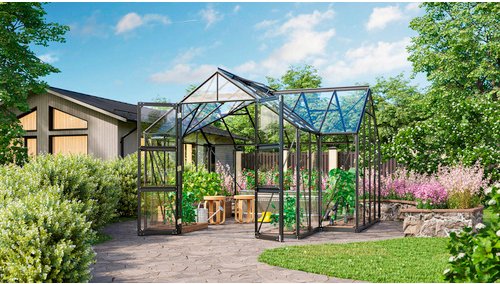 VITAVIA Gewächshaus, BxHxL: 38,34 x 254 x 383,3 cm - schwarz