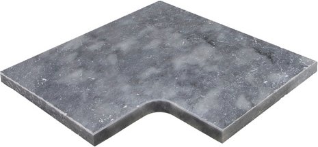 WOHNRAUSCH Beckenrandsteine »Pandora Blue«, LxBxH: 61 x 61 x 3 cm, Kalkstein, grau/blau, 1 Eckstück, gefast - grau | bla...