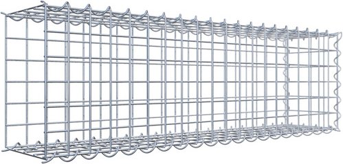 Thumbnail - Gabiona Gabione, silbergrau, Maschenweite 5 cm x 5 cm, Spirale - silberfarben