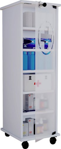 VCM Medizinschrank »Nilasu«, BxHxL: 35 x 97,5 x 31 cm, Holzwerkstoff - weiss