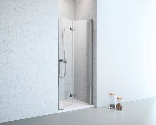 GEO Duschwand, Höhe: 195 cm, edelsilber - silberfarben