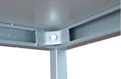 SZAGATO Schreibtisch, BxH: 100 x 75 cm, Stahl/Holz - grau