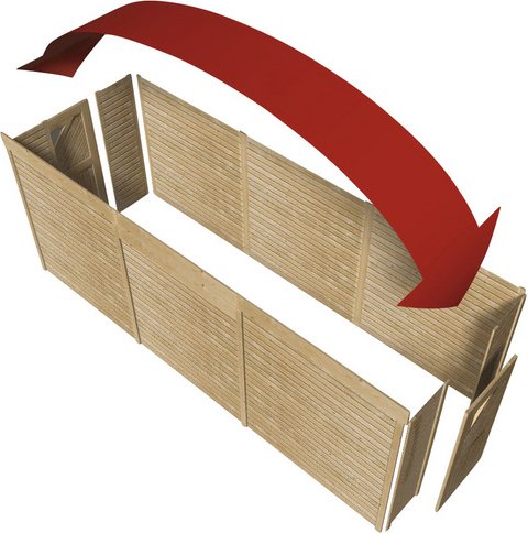 Thumbnail - KARIBU Geräteraum, holzfarben, (BxT): 564 x 204 cm - braun