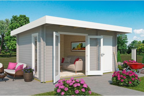 LASITA MAJA Gartenhaus »Chameleon«, BxHxT: 510 x 233,7 x 410 cm (Außenmaß inkl. Dachüberstand), lichtgrau