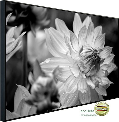 Thumbnail - papermoon Infrarotheizung »EcoHeat - Blume Schwarz + Weiss«, Matt-Effekt - bunt