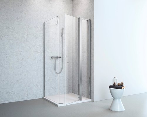 GEO Drehtür, Höhe: 195 cm, edelsilber, Scheibenstärke: 6 mm - silberfarben