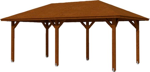 SKANHOLZ Pavillon »Orleans 1«, Zeltdach, viereckig, BxHxT: 374 x 314 x 656 cm - braun