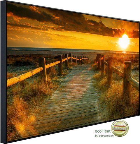 papermoon Infrarotheizung »EcoHeat - Sonnenuntergang am Strand«, Matt-Effekt - bunt