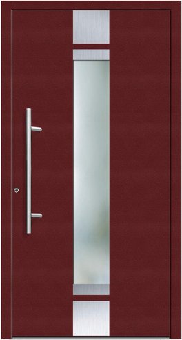 KNOCK Flügelüberdeckende Kunstoff-Haustür »Terra«, purpur - rot