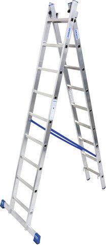 Thumbnail - KRAUSE Mehrzweckleiter »STABILO«, 18 Sprossen, Aluminium - silberfarben