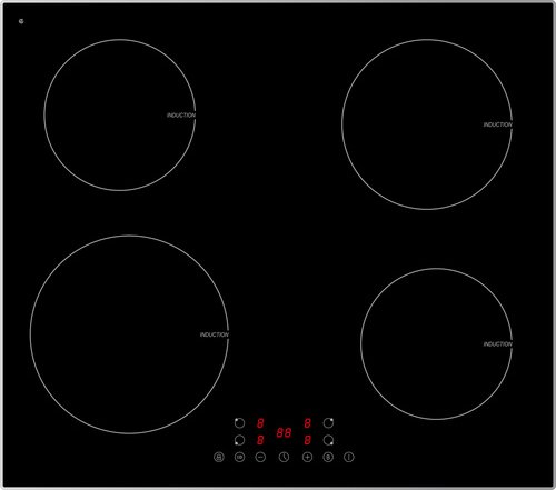 PKM Kochfeld »IN4B-3 G«, schwarz, BxHxT: 59 x 6,2 x 52 cm