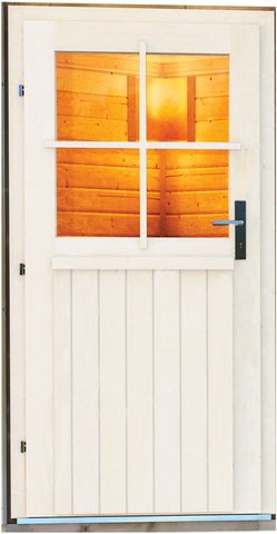 KARIBU Saunatür, 78x175 cm, Holz, Klarglas - transparent