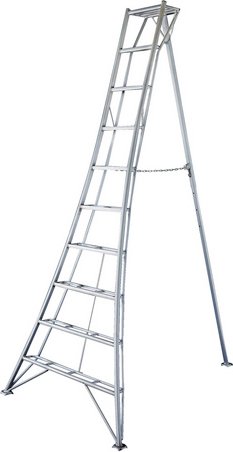 niwaki Gartenleiter, Aluminium, silberfarben, max. Belastung 150 kg