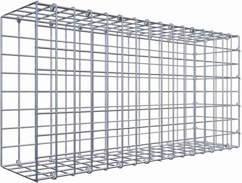 Gabiona Gabione, silbergrau, Maschenweite 5 cm x 5 cm, C-Ring - silberfarben