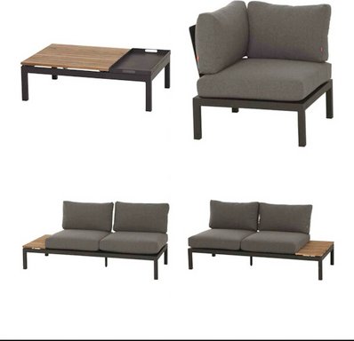 SIENA GARDEN Loungeset »Alvida«, 4er-Set, Aluminium - grau